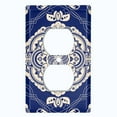 thumbnail image 2 of Metal Light Switch Plate Cover Mandala Blue White Floral Pattern Damask MDL078, 2 of 13