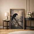 thumbnail image 2 of Framed Canvas Print Gothic Crow Wall Art Dark Academia Decorative for Living Room Bedroom - 24"x36" NATURAL, 2 of 8