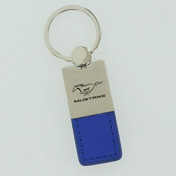 Ford Mustang Keychain & Keyring - Duo Premium Blue Leather
