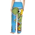thumbnail image 3 of Disketp Funny Dinosaurs Pursue A Meat Print Women'S Comfy Pajama Pants Casual Drawstring Palazzo Lounge Wide Leg Pants, 3 of 9