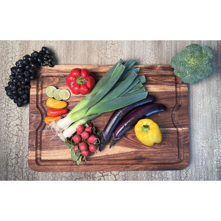 

Mountain Woods Brown Extra Large Organic Edge-Grain Hardwood Acacia Cutting Board w/ Juice groove - 24
