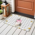 thumbnail image 4 of Blue Easter Bunny Entryway Rug 2'x3'&nbsp; Non Slip Front Door Mats, Spring Daisy Modern Gray Buffalo Plaid Entrance Rugs Indoor Outdoor Carpet, Washable Floor Mats Small Area Rug for Bedroom Kitchen, 4 of 8