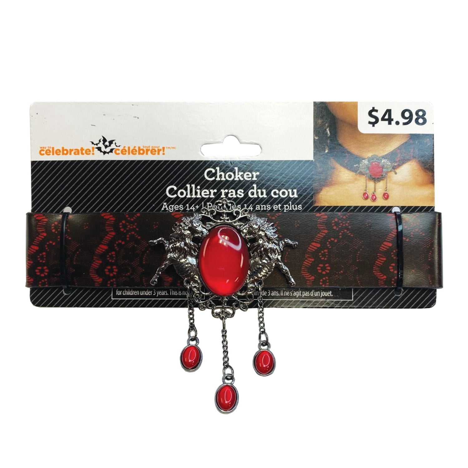 Way to Celebrate! Halloween Gothic Choker, Black Women, One Size