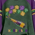 thumbnail image 3 of Craaazy Womens Casual Carnival Holiday Long Sleeve Crewneck Mardi Gras Tops Gifts, 3 of 3