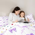 thumbnail image 4 of Erosebridal Purple Bowknot Twin Comforter Sets For Girls,Cute Bowtie Ribbon Kids Bedding Set,Reversible,2pcs, 4 of 7