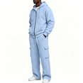 thumbnail image 6 of Ceisia Men's 2 Piece Tracksuit Full Zip Hooded Jacket And Elastic Waist Cargo Pocket Jogger Pants Casual Sweatsuit Set Gift, 6 of 9