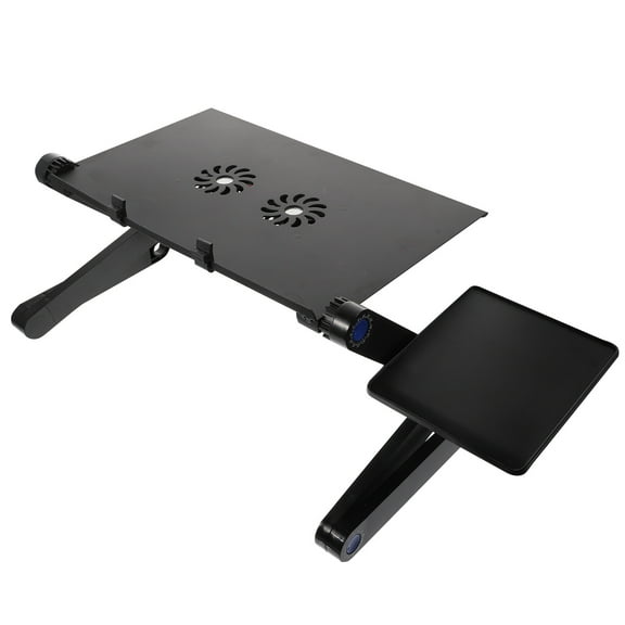 MLINS  Computer Desk Table for Bed Laptop Stand Fan Foldable Frame Black