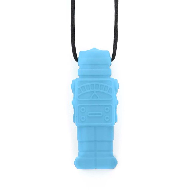 Mordedor, mordedor con forma de robot de silicona, colgante mordedor, collar mordedor, características líderes de clase