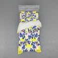 thumbnail image 2 of Ambesonne Flower Bedding Set 4 Pcs, Butterfly Violet Field, Queen, Yellow Purple, 2 of 3