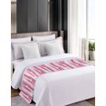 thumbnail image 4 of Bed Runner Scarf King Size, Pink Gray Stripes Stain Bed Runners & Scarves for Foot of Beds, Watercolor Modern Abstract Minimalist Decorative Bedding Runner Scarf for Hotel Home Bedroom 94 x20 Inch, 4 of 6