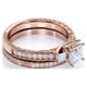 thumbnail image 4 of JeenMata Anillo de Boda Estilo Victoriano de Tres Piedras con Pavé de Diamantes de Talla Princesa Engastado en Oro Rosa de 10 K, 4 of 6