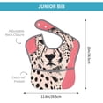 thumbnail image 4 of Zufioo Pink Cheetah Art Print Toddler Adjustable Waterproof Bib, 11.6x15 Inch Feeding Bib Suitable for 6-24 Month Babies, 4 of 8