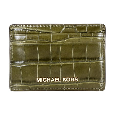 Michael Kors Money Pieces Unisex Small Olive Leather Card Holder 32F7Gf6D0E333
