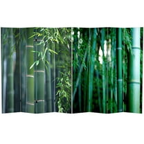 Oriental Furniture 6 ft. Tall Bamboo Tree Canvas Room Divider - 4 Panel