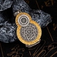 thumbnail image 3 of Brass Tibetan Imitation Dzi Bead Pendant Double Sided Amulet with Black Rope Lucky Charm Spiritual Jewelry, 3 of 6