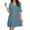 Blue, variant on Womens Swimsuit Cover Up V Neck Ruffled Cover Up Button Down Bathing Suit Beach Dress with Short Sleeve Women's Swimwear Pink, Size S