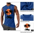 thumbnail image 4 of VBTAPA Prime Today Clearance! Mens Graphic Tank Tops Palm Tree Sunset Print Sleeveless Cut Off Shirts Cotton Casual Workout Muscle Tees Blue S, 4 of 7