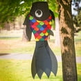 thumbnail image 3 of In the Breeze 5225 — 30-inch Black & Rainbow Damsel Fish — Colorful Fishsock Hanging Garden Decor with Detailed Printed Graphics, 3 of 7