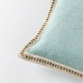 thumbnail image 4 of EvJk Set of 2 Vintage Pillow Covers, Linen with Trimmed, Aqua, 20 inches x 20 inches, 4 of 5