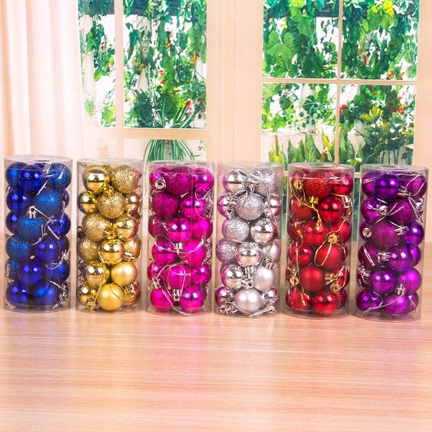 Farfi 24 unids 3 cm de plástico bolas de navidad bolas adornos caseros colgando ornamentos Farfi 21036428
