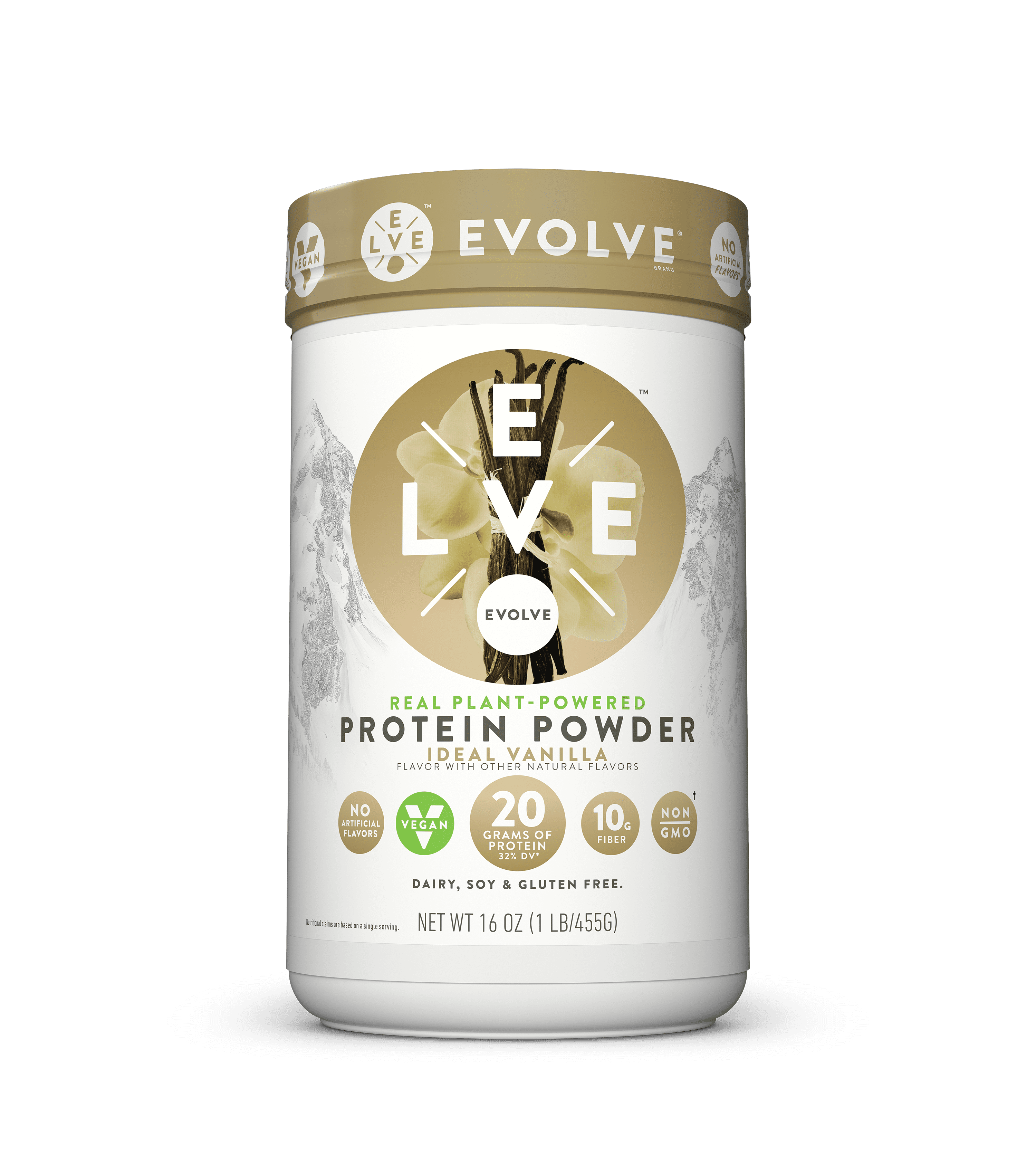 Evolve PlantPowered Vegan Protein Powder, Ideal Vanilla, 20g Protein