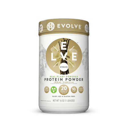 Evolve Plant-Powered Vegan Protein Powder, Ideal Vanilla, 20g Protein, 1.0