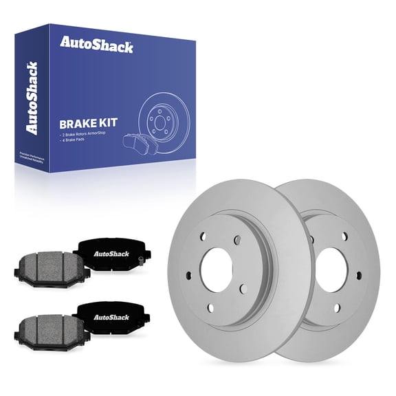 AutoShack Rear Brake Rotors & Premium Pads for Dodge & Chrysler, Grand Caravan 2012-2016 Town & Country 2012-2016 Journey 2013, FWD AWD L4 2.4L V6 3.6L - Coated - ArmorStop - 12" (304.9 mm), 5-Lug