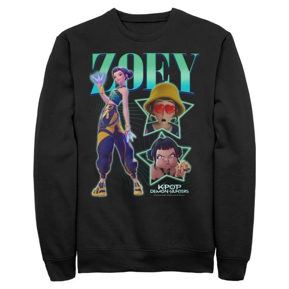 Mens KPop Demon Hunters Zoey Super Star Logo Sweatshirt