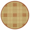 SAFAVIEH Courtyard Fulham Geometric Checkers Indoor/Outdoor Area Rug, 6'7" x 6'7" Round, Natural/Terracotta