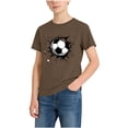 thumbnail image 2 of hengsof Boys' Short Sleeve Soccer T-Shirt Breathable Quick Dry Children's Sports Top Casual Loose Round Neck Shirt for Ages 2-13, 2 of 7