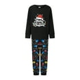 thumbnail image 3 of Jaweiwi Family Matching Christmas Pajamas Set Letter String Lights Print Holiday Pajamas Sleepwear Dad Mom Kids PJs, 3 of 9
