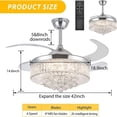 thumbnail image 7 of EAYSG 42” Silver Modern LED Ceiling Fan with Remote Control and Timer, 7 of 7