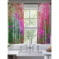 thumbnail image 2 of Pink Green Oil Painting Sheer Curtains 63 Inch Length 2 Panels Set, Modern Abstract Summer Botanical Voile Window Treatment Rod Pocket Curtains Sheers Drapes for Bedroom/Living Room/Kitchen 52x"63"x2, 2 of 7