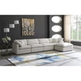 thumbnail image 2 of Maklaine Contemporary Standard Cream Velvet Modular Sectional Sofa, 2 of 3