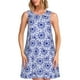 thumbnail image 1 of Fotbe Blue And White Flowers Vestido de Verano sin Mangas para Mujer – Vestido Midi Línea A, Estilo Camiseta Floral, Vestido Playero Casual y Fluido, 1 of 7