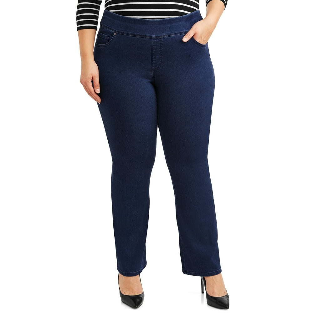 Terra & Sky - Terra & Sky Womens Plus Size Bootcut Pull On Jean with ...