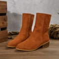 thumbnail image 6 of Women's Boots Round Toe Low Heel Thick Sole Mid Calf Cozy Short Boots Women's Casual Versatile Fashionable Fall Winter Trendy Short Boots, 6 of 10