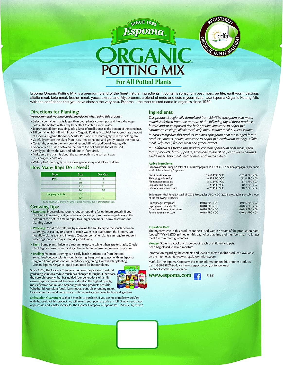 Espoma Organic Potting Soil Mix and Indoor Plant Food - For Houseplants - 4qt Bag, 8oz Bottle