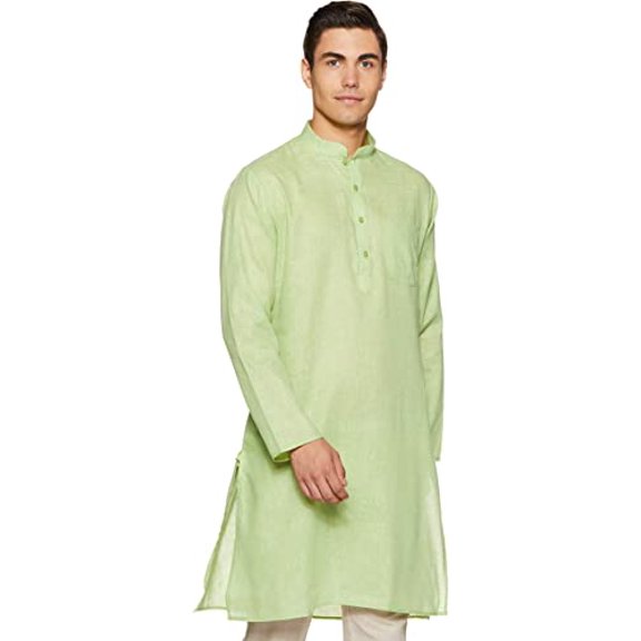 Devyom Men's Cotton Regular Kurta (091-GREEN-DOBBY-KURTA-44_Green_XX-Large)