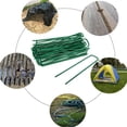 thumbnail image 2 of Zhuge Se utiliza para césped artificial en forma de U de 6 pulgadas, de color verde, galvanizado, resistente, para jardín (verde, 100 piezas), 2 of 4