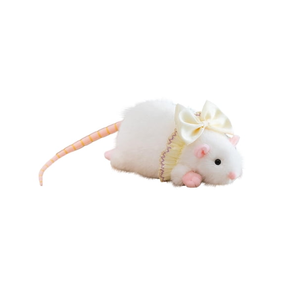 3.2inch Cute Mouse Plush Toy, Soft Stuffed Animal Doll Figurine, Adorable Miniature Cuddly Ornament for Desktop Table Bedroom Shelf Display