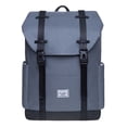 thumbnail image 1 of KAUKKO Vintage Casual polyster and Leather Rucksack Backpack (Nylon Grey), 1 of 5