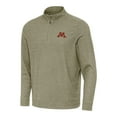 thumbnail image 2 of Men's Antigua Heather Olive Minnesota Golden Gophers Subtle Quarter-Zip Top, 2 of 3