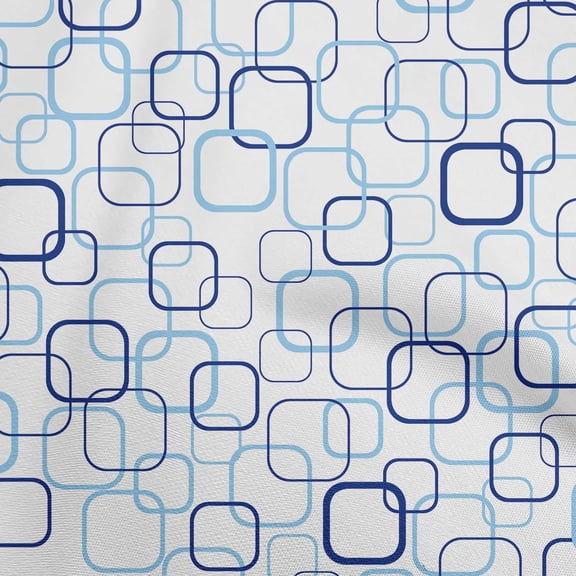 oneOone Polyester Spandex Blue Fabric Geometric Fabric For Sewing Printed Craft Fabric By The Yard 56 Inch Wide