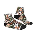 thumbnail image 3 of Bingfone Rabbits On Floral Design Patterned Men'S Women'S Casual Cotton Socks, 3 of 9