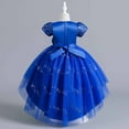 thumbnail image 4 of Odeerbi Kids Dress Toddler Girls Princess Dresses Tulle Dress Middle-aged Children's Sleeveless Embroidery Mesh Gauze Dress Blue, 4 of 9
