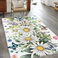 thumbnail image 2 of Hallway Runner Rugs 2.7x5 Ft, Spring Daisy Leaves Non Slip Area Rugs for Kitchen Bedroom Entryway, Farmhouse Watercolor Flowers Butterfly Washable Carpet Runner Rug Floor Mats for Bedroom Home Decor, 2 of 8