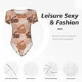 thumbnail image 6 of The Xecao Cartoon Rabbit Women's Crew Neck Body Suit, a short-sleeved bodysuit and basic swimsuit, both comfort and style for dating and daily life, 6 of 9