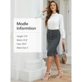 thumbnail image 6 of SEVEGO Women's Pencil Skirt Stretch High Waist Below Knee Bodycon for Office Casual with Patch Pockets, 6 of 6