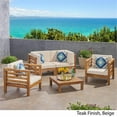 thumbnail image 3 of Noble House Oana Outdoor 4 Seater Loveseat Chat Set Teak, 3 of 8